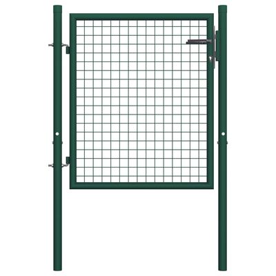 vidaXL Puerta de valla de acero verde 100x75 cm