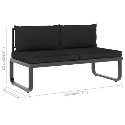 vidaXL Juego de sofás de esquina 5 piezas con cojines aluminio WPC