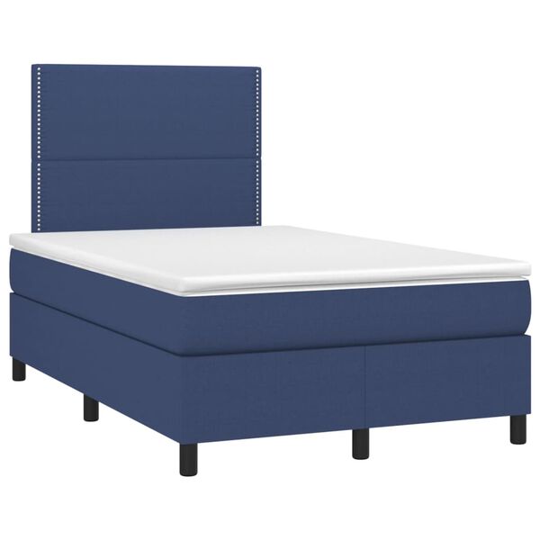 vidaXL Cama box spring con colch&oacute;n tela azul 120x190 cm
