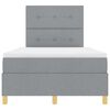vidaXL Cama Box Spring LED con colch&oacute;n Gris Claro 120 x 200 cm tela