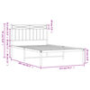 vidaXL Estructura cama sin colchón con cabecero metal blanco 107x203cm