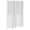 vidaXL Biombo separador de 4 paneles madera maciza Paulownia blanco