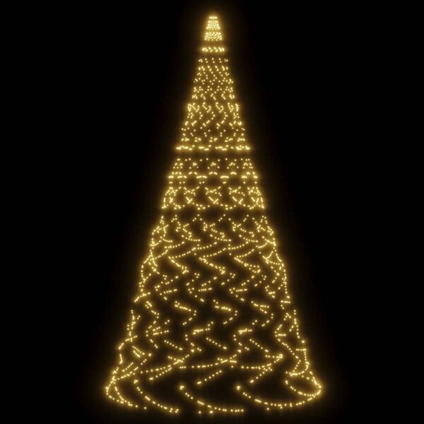 vidaXL &Aacute;rbol de Navidad en asta bandera 1400 LED blanco c&aacute;lido 500cm