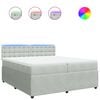 vidaXL Cama box spring con colch&oacute;n terciopelo gris claro 200x200 cm