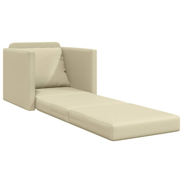 vidaXL Sof&aacute; cama 60cm Crema Cuero artificial