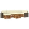 vidaXL Conjunto de sof&aacute;s de exterior 8 uds. Natural y Crema