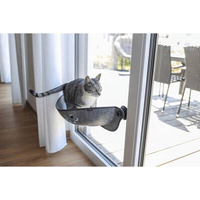 Kerbl Cama de gatos para ventana Filzino gris 70x26x26 cm