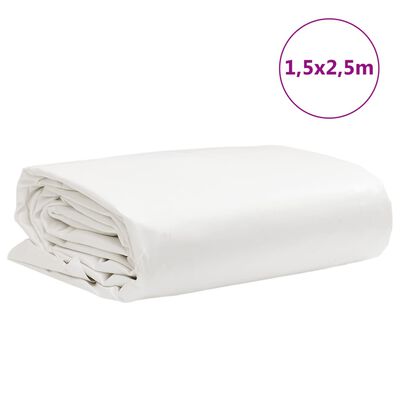 vidaXL Lona blanca 1,5x2,5 m 650 g/m²