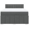 vidaXL Cama box spring con colchón tela gris oscuro 140x200 cm