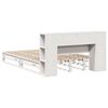 vidaXL Cama con estanter&iacute;a sin colch&oacute;n madera maciza blanca 140x190 cm