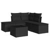 vidaXL Set de sof&aacute;s de jard&iacute;n 6 piezas y cojines rat&aacute;n sint&eacute;tico negro