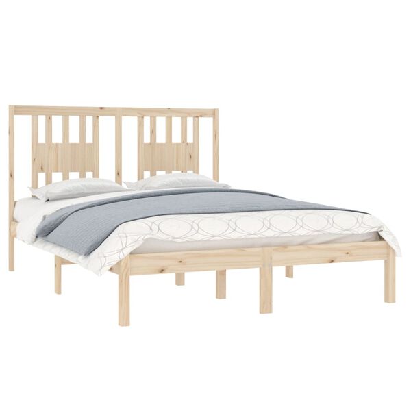 vidaXL Estructura de cama doble sin colchón madera maciza