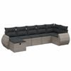vidaXL Set de sof&aacute;s de jard&iacute;n 7 piezas con cojines rat&aacute;n PE gris