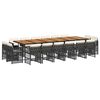 vidaXL Set de muebles jard&iacute;n 17 pzas con cojines rat&aacute;n sint&eacute;tico negro