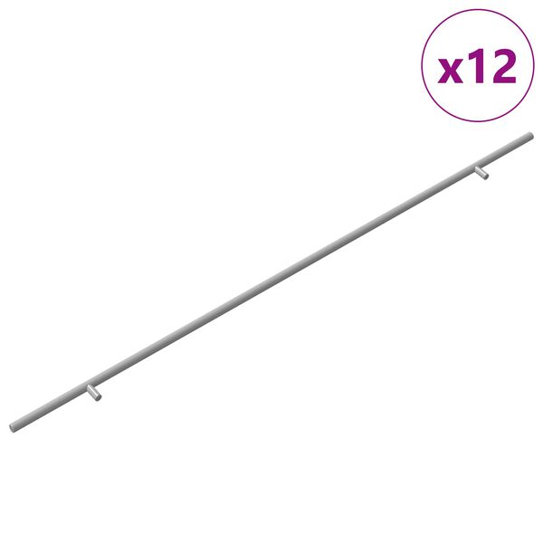 vidaXL Manija de armario 12 pcs Plateado 900 mm Acero inoxidable