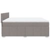 vidaXL Cama box spring con colch&oacute;n tela gris taupe 180x200 cm