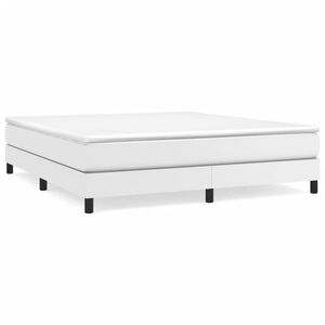 vidaXL Estructura de cama con somier cuero sint&eacute;tico blanco 160x200cm