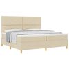 vidaXL Cama tipo Box Spring con cabecera Crema 200 x 200 cm tela