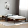 vidaXL Estructura cama madera ingenier&iacute;a metal roble humo 100x200 cm