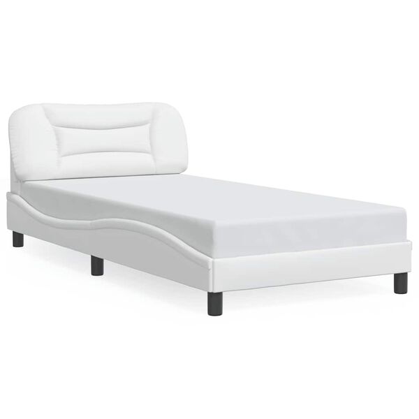 vidaXL Estructura de cama sin colch&oacute;n Hvar cuero sint&eacute;tico blanco 100x203cm