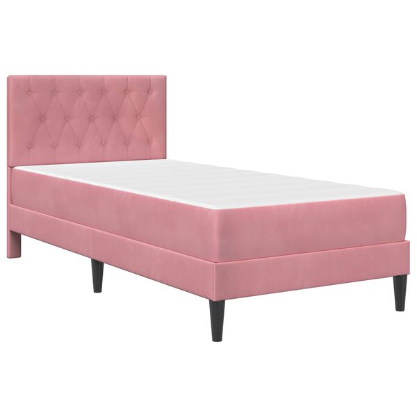 vidaXL Estructura de cama con colch&oacute;n Rosa 80 x 200 cm Terciopelo