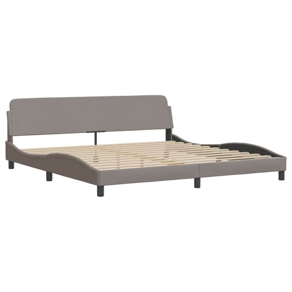 vidaXL Cama con colch&oacute;n Dover tela gris taupe 200x200 cm