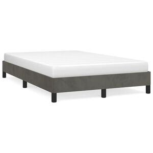 vidaXL Estructura de cama sin colch&oacute;n terciopelo gris oscuro 120x200cm