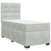 vidaXL Cama box spring con colch&oacute;n Gris Claro 90 x 200 cm Terciopelo
