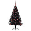 vidaXL &Aacute;rbol de Navidad Artificial Preiluminado Negro 120 cm PVC