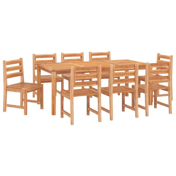 vidaXL Juego de comedor para jard&iacute;n 9 piezas madera maciza de teca