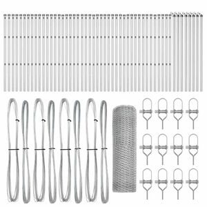 vidaXL Poste de Valla Plateado 100 x 0,6 m (malla de 25 mm) Acero