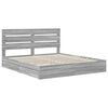 vidaXL Cama con almacenamiento con cabecera Gris Sonoma 200 x 200 cm