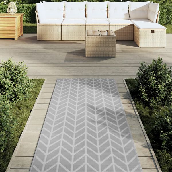 vidaXL Alfombra exterior ARAKIL PP gris 80x250 cm