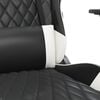 vidaXL Silla gaming masaje y reposapi&eacute;s cuero sint&eacute;tico negro blanco