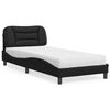 vidaXL Cama con colch&oacute;n Hvar cuero sint&eacute;tico negro 80x200 cm