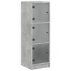vidaXL Aparador con puertas de vidrio gris hormig&oacute;n 35x37x109 cm