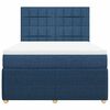 vidaXL Cama box spring con colch&oacute;n tela azul 140x200 cm