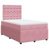 vidaXL Cama box spring con colch&oacute;n terciopelo rosa 120x190 cm