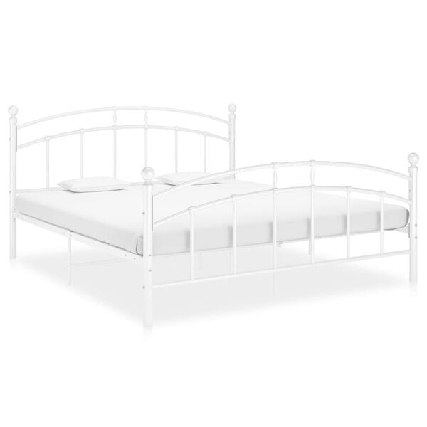 vidaXL Estructura de cama sin colch&oacute;n metal blanco 140x200 cm