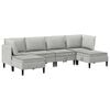 vidaXL Juego de muebles de sal&oacute;n 6 uds. Gris claro Tela