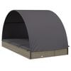 vidaXL Tumbona 2 personas toldo redondo rat&aacute;n PE gris 211x112x140 cm