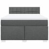 vidaXL Cama box spring con colch&oacute;n tela gris oscuro 160x200 cm