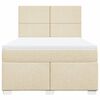 vidaXL Cama box spring con colch&oacute;n tela color crema 140x190 cm