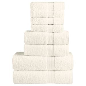 vidaXL Juego de toallas premium SOLUND 8 unidades crema 600 gsm