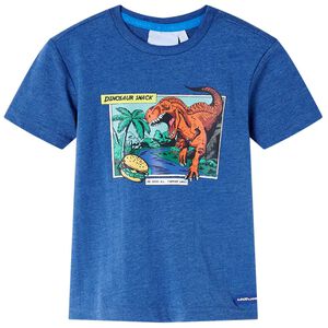 Camiseta infantil azul oscuro m&eacute;lange 116