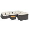 vidaXL Set de sof&aacute;s de jard&iacute;n 10 pzas cojines rat&aacute;n sint&eacute;tico negro