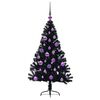 vidaXL Árbol de Navidad Artificial Preiluminado Negro 120 cm PVC
