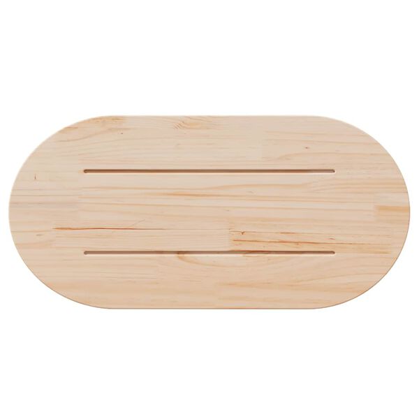 vidaXL Tablero de mesa ovalado de madera maciza de pino 90x45x2,5 cm
