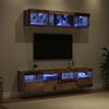 vidaXL Unidades de TV de Pared con LED con LED 5 pcs Madera Vieja
