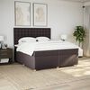 vidaXL Cama box spring con colch&oacute;n tela marr&oacute;n oscuro 200x200 cm